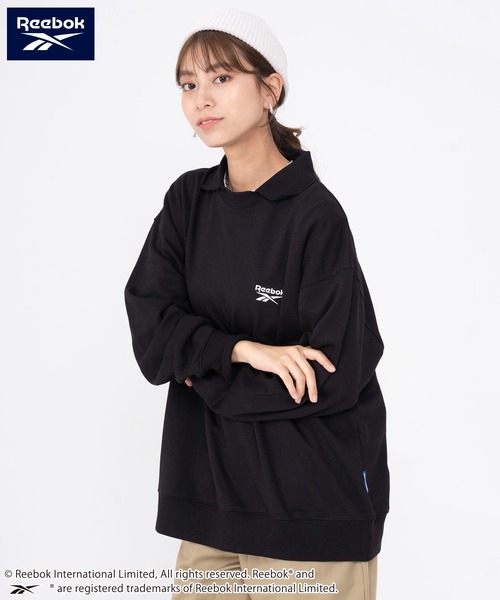 Reebok（リーボック）の「Reebok リーボック WEB限定 別注 ブランド ロゴ ワンポイント フェイク衿 裏毛 長袖 プルオーバー スウェット トレーナー（スウェット・メンズ・ホワイト/ブルー/ブラック・LL/L/M）」の22枚目の写真