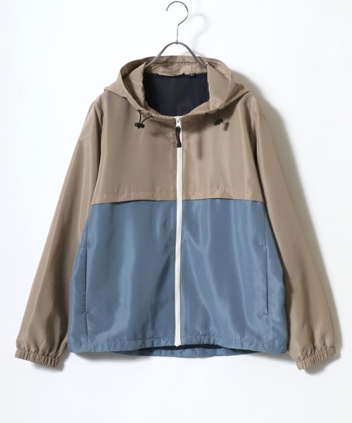 Salong hameu（サロン ハミュー）の「撥水加工・UVカット加工 切替配色マウンテンパーカー レディース/ライトアウター/ジップアップブルゾン/春アウター（マウンテンパーカー・レディース・ライトグリーン/ライトイエロー/ブラック/ライトピンク/ベージュ/ベージュ系その他/ラベンダー/ブラック系その他/グレイッシュブルー・LL/L/M）」の4枚目の写真