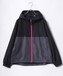 撥水加工・UVカット加工 切替配色マウンテンパーカー レディース/ライトアウター/ジップアップブルゾン/春アウター