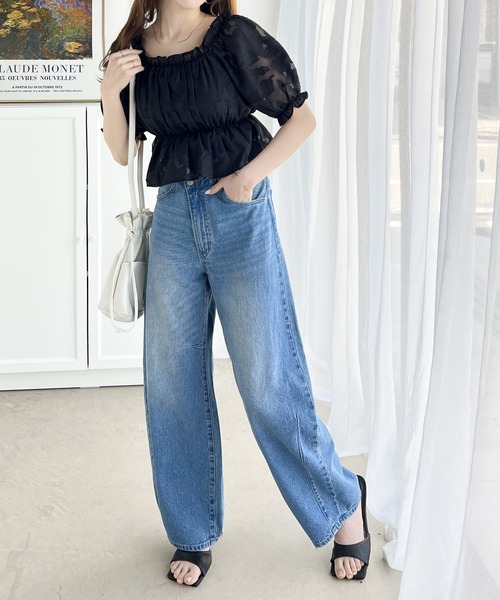 mily bilet(ミウィビレット)の「【mily bilet】着回し力抜群。シアージャガードトップス使いキャンディーリブハイネックカットソーアンサンブル(シャツ/ブラウス・レディース・アイボリー/ブラック/ベージュ・LARGE/X-LARGE/SMALL/MEDIUM)」の16枚目の写真