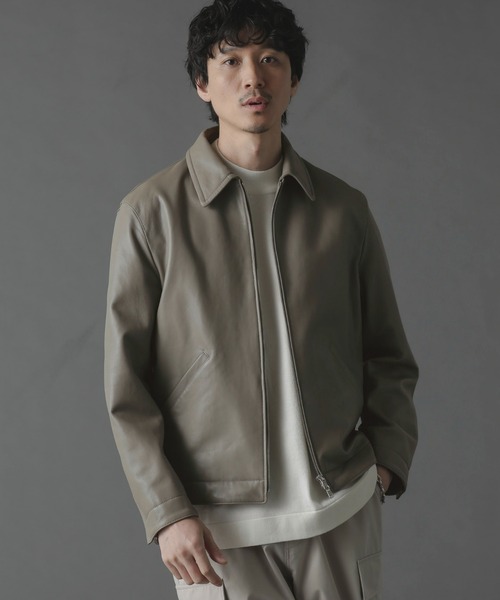 NANO universe（ナノユニバース）の「ライトラムナッパハリントンジャケット（ブルゾン・メンズ・ブラック/ベージュ系その他・M/L）」の20枚目の写真