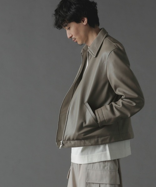 NANO universe（ナノユニバース）の「ライトラムナッパハリントンジャケット（ブルゾン・メンズ・ブラック/ベージュ系その他・M/L）」の19枚目の写真