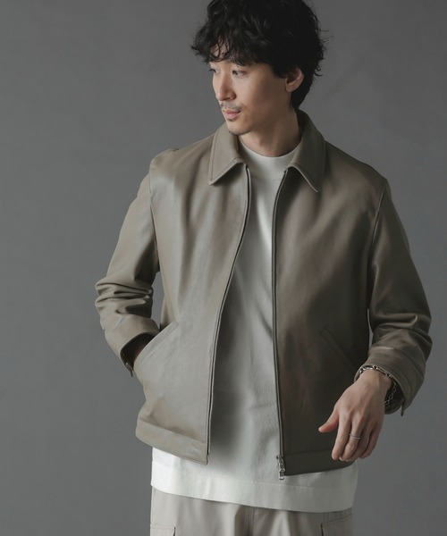 NANO universe（ナノユニバース）の「ライトラムナッパハリントンジャケット（ブルゾン・メンズ・ブラック/ベージュ系その他・M/L）」の18枚目の写真