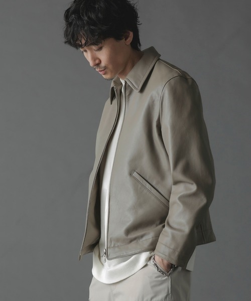 NANO universe（ナノユニバース）の「ライトラムナッパハリントンジャケット（ブルゾン・メンズ・ブラック/ベージュ系その他・M/L）」の16枚目の写真