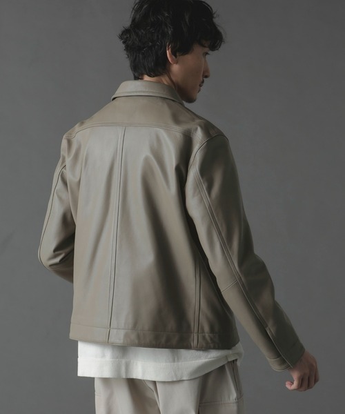 NANO universe（ナノユニバース）の「ライトラムナッパハリントンジャケット（ブルゾン・メンズ・ブラック/ベージュ系その他・M/L）」の15枚目の写真