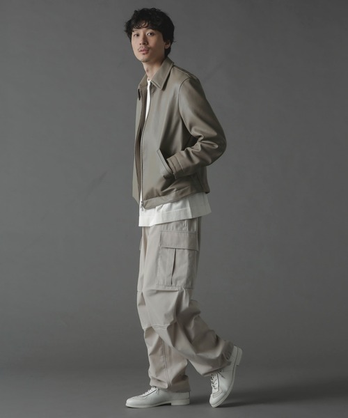 NANO universe（ナノユニバース）の「ライトラムナッパハリントンジャケット（ブルゾン・メンズ・ブラック/ベージュ系その他・M/L）」の14枚目の写真