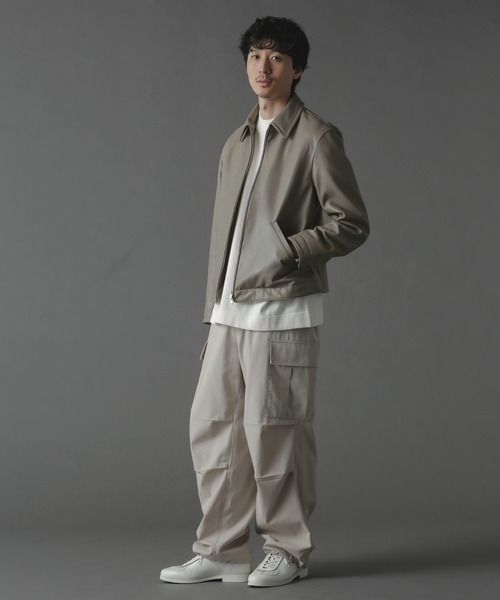 NANO universe（ナノユニバース）の「ライトラムナッパハリントンジャケット（ブルゾン・メンズ・ブラック/ベージュ系その他・M/L）」の13枚目の写真