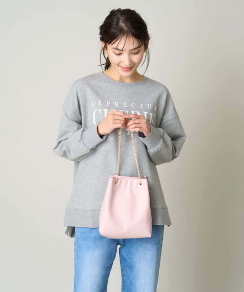 a.v.v（アーヴェヴェ）の「チェーンショルダーミニバッグ（ショルダーバッグ・レディース・シルバー/ライトピンク/ブラック・38）」の8枚目の写真