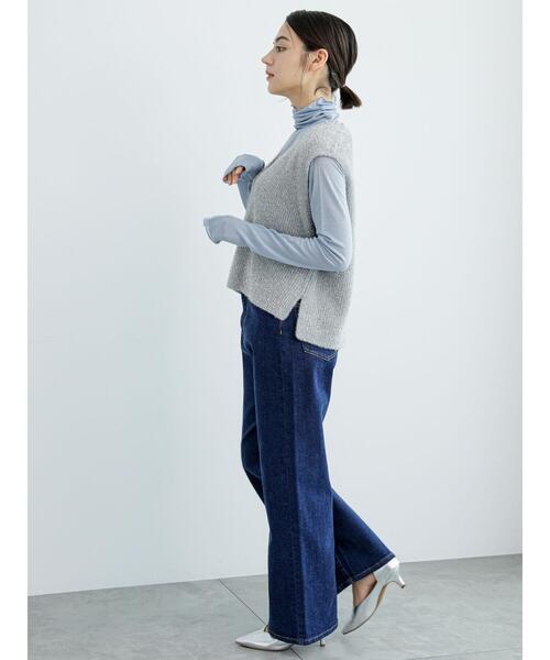 Te chichi（テチチ）の「アソートヤーンVネックニットベスト（ニット/セーター・レディース・ベージュ/シルバー/オフホワイト・F）」の7枚目の写真