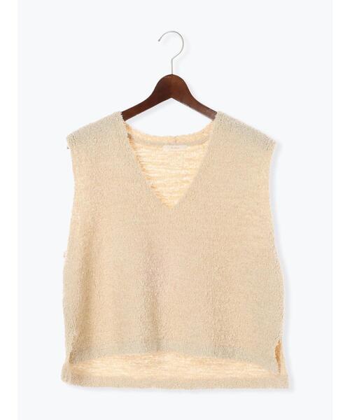 Te chichi（テチチ）の「アソートヤーンVネックニットベスト（ニット/セーター・レディース・ベージュ/シルバー/オフホワイト・F）」の12枚目の写真