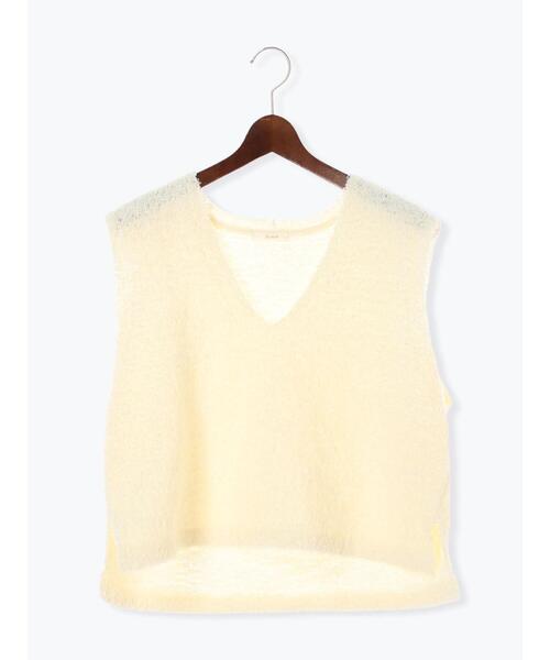 Te chichi（テチチ）の「アソートヤーンVネックニットベスト（ニット/セーター・レディース・ベージュ/シルバー/オフホワイト・F）」の13枚目の写真