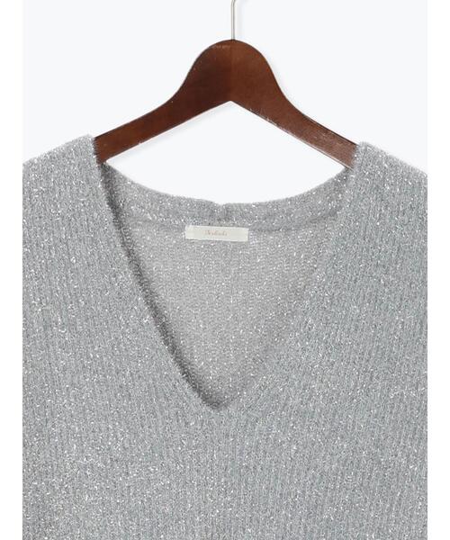 Te chichi（テチチ）の「アソートヤーンVネックニットベスト（ニット/セーター・レディース・ベージュ/シルバー/オフホワイト・F）」の16枚目の写真
