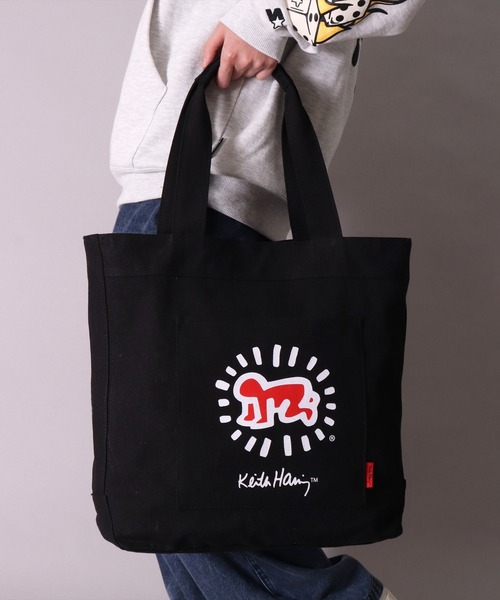 Keith Haring（キース・ヘリング）の「(LF)【Keith Haring】【Radiant Baby】アート キャンバス トートバッグ（トートバッグ・レディース・アイボリー/ブラック・ONE SIZE）」の2枚目の写真