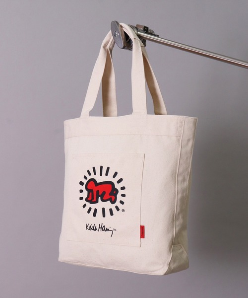 Keith Haring（キース・ヘリング）の「(LF)【Keith Haring】【Radiant Baby】アート キャンバス トートバッグ（トートバッグ・レディース・アイボリー/ブラック・ONE SIZE）」の6枚目の写真