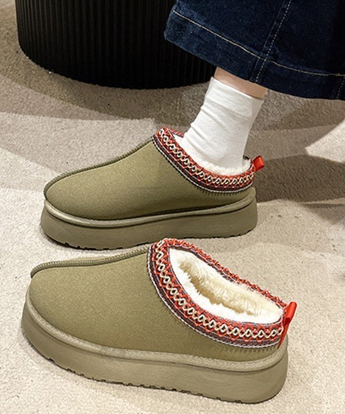 Miniministore(ミニミニストア)の「ムートンブーツ レディース ボアシューズ(ブーツ・レディース・カーキ/ブラック/ライトブラウン・23.0cm/24.0cm/24.5cm/23.5cm/25.0cm/25.5cm)」の3枚目の写真