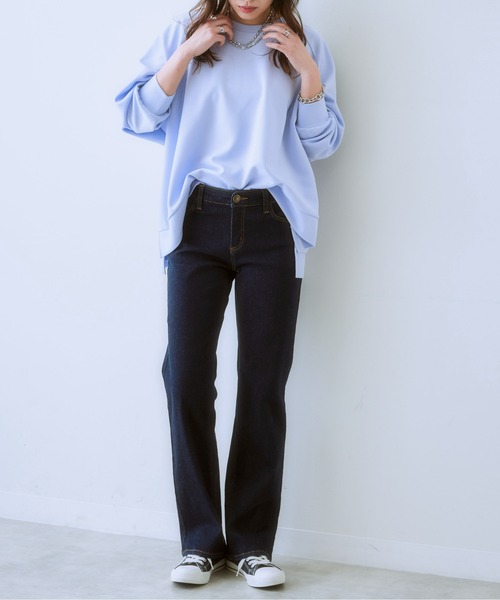 SMILE LAND(スマイルランド)の「<大きいサイズ>すごのびストレッチデニムストレートパンツ(ゆったり太もも)【股下68cm】(デニムパンツ・レディース・ブルー系/ネイビー/ブルー系その他・L/LL/3L/4L/5L)」の15枚目の写真