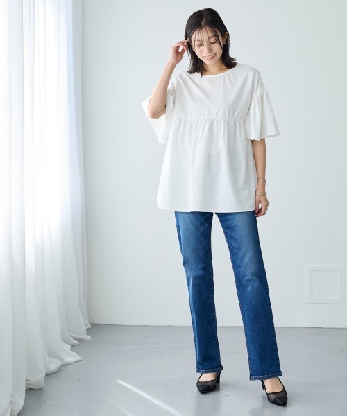 SMILE LAND(スマイルランド)の「<大きいサイズ>すごのびストレッチデニムストレートパンツ(ゆったり太もも)【股下68cm】(デニムパンツ・レディース・ブルー系/ネイビー/ブルー系その他・L/LL/3L/4L/5L)」の19枚目の写真