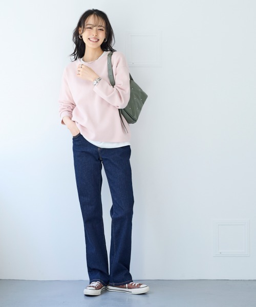 SMILE LAND(スマイルランド)の「<大きいサイズ>すごのびストレッチデニムストレートパンツ(ゆったり太もも)【股下68cm】(デニムパンツ・レディース・ブルー系/ネイビー/ブルー系その他・L/LL/3L/4L/5L)」の21枚目の写真