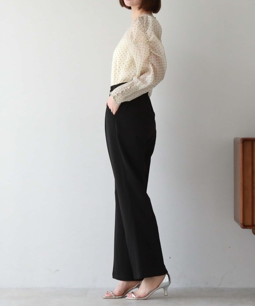 archives（アルシーヴ）の「タックセミフレアパンツ（その他パンツ・レディース・グリーン/イエロー系その他/ブラック/アイボリー・MEDIUM）」の19枚目の写真