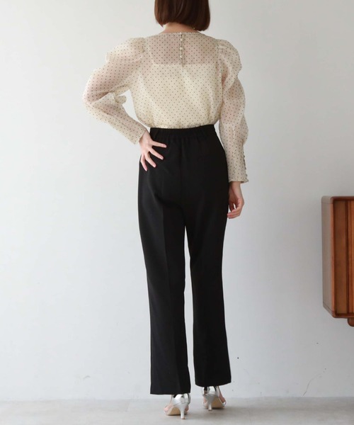 archives（アルシーヴ）の「タックセミフレアパンツ（その他パンツ・レディース・グリーン/イエロー系その他/ブラック/アイボリー・MEDIUM）」の20枚目の写真