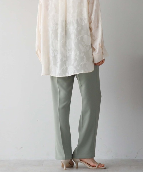 archives（アルシーヴ）の「タックセミフレアパンツ（その他パンツ・レディース・グリーン/イエロー系その他/ブラック/アイボリー・MEDIUM）」の6枚目の写真