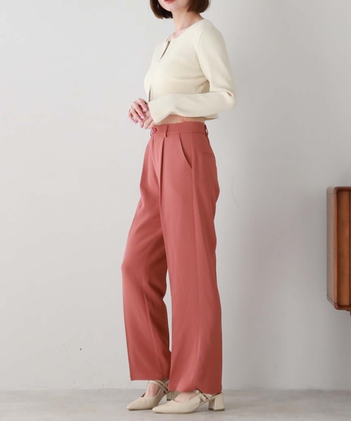 archives（アルシーヴ）の「タックセミフレアパンツ（その他パンツ・レディース・グリーン/イエロー系その他/ブラック/アイボリー・MEDIUM）」の10枚目の写真