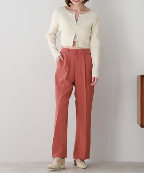 archives（アルシーヴ）の「タックセミフレアパンツ（その他パンツ・レディース・グリーン/イエロー系その他/ブラック/アイボリー・MEDIUM）」の8枚目の写真