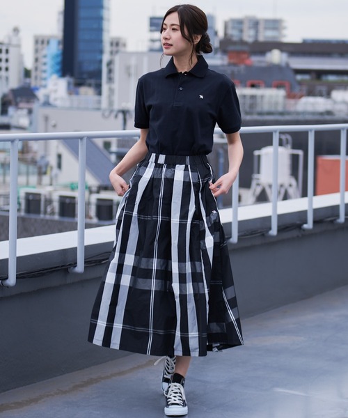 hazama 無知へと達するレーススカート ターコイズ green label relaxing（グリーンレーベルリラクシング）の「タック