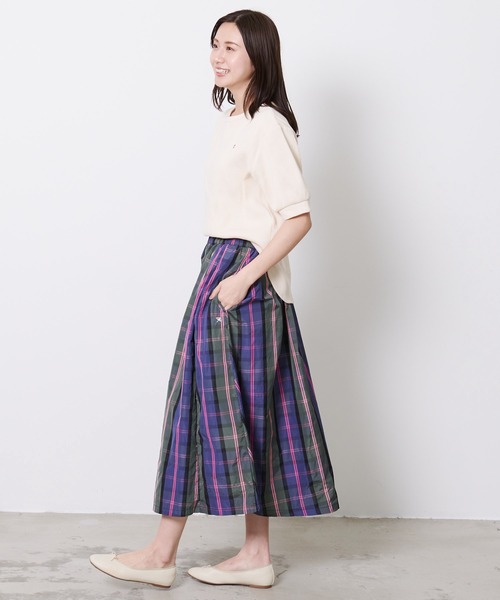 Arnold Palmer（アーノルドパーマー）の「チェック タック スカート（スカート・レディース・ブラック/グリーン・L/S/M）」の6枚目の写真