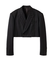 ジョンローレンスサリバン　スペンサージャケット　38 JOHNLAWRENCESULLIVAN - Wool satin spencer jacket （BLACK