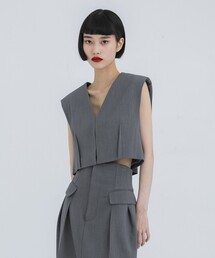 STUDIOUS | 【STUDIOUS/ステュディオス】クロップドテーラードベスト(ベスト)