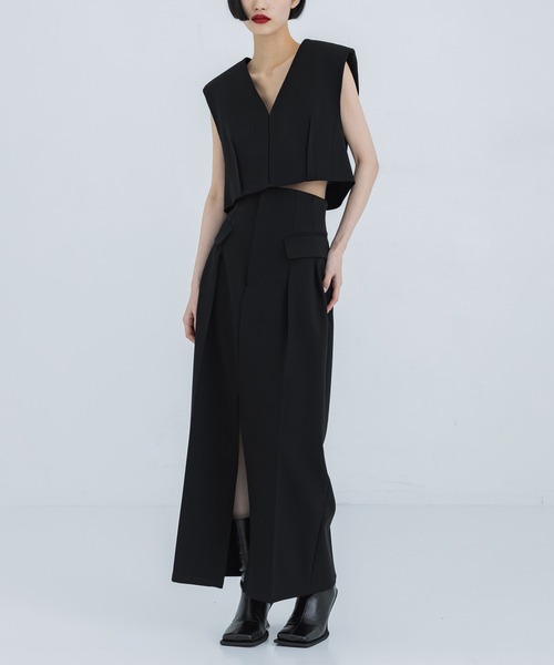 STUDIOUS（ステュディオス）の「【STUDIOUS/ステュディオス】クロップドテーラードベスト（ベスト・レディース・ブラック/グレー・FREE）」の11枚目の写真