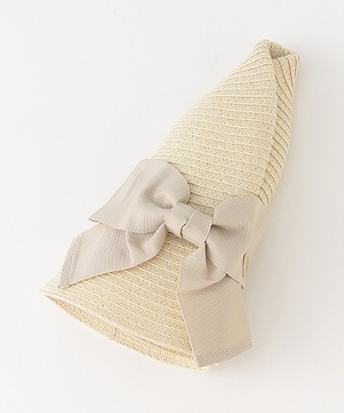 petit main（プティマイン）の「折り畳みリボンハット（ハット・キッズ・ベージュ/アイボリー/ライトピンク・52cm/50cm/54cm）」の5枚目の写真