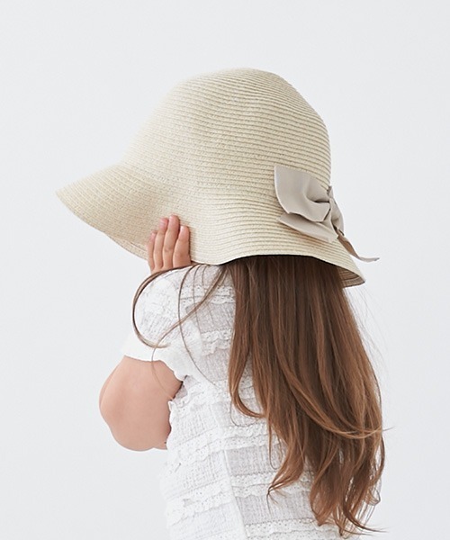 petit main（プティマイン）の「折り畳みリボンハット（ハット・キッズ・ベージュ/アイボリー/ライトピンク・52cm/50cm/54cm）」の17枚目の写真