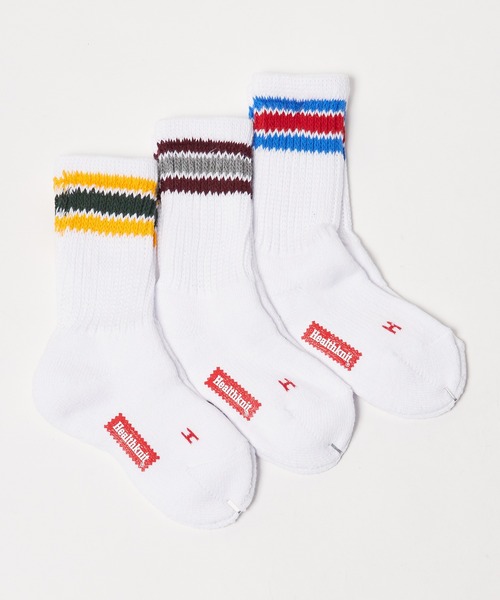Healthknit(ヘルスニット)の「Healthknit/ヘルスニット 配色3本ライン クラシック配色3本ライン 靴下 2026新作 再入荷(ソックス/靴下・キッズ・ホワイト/ベージュ・16-18cm/19-21cm)」の8枚目の写真