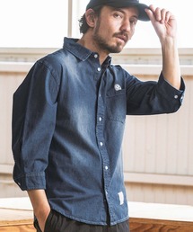 seventy seven(ZueBZu)ms5635- washed denim 3-4 sleeve shirts fjVc(Vc/uEX)