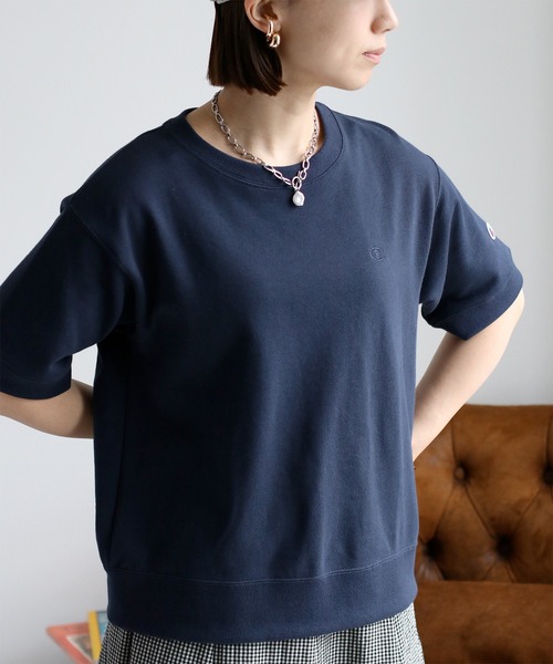tシャツ 「champion」ワンポイントショートスリーブスウェット レディース champion】ワンポイントショートスリーブスウェット（Tシャツ