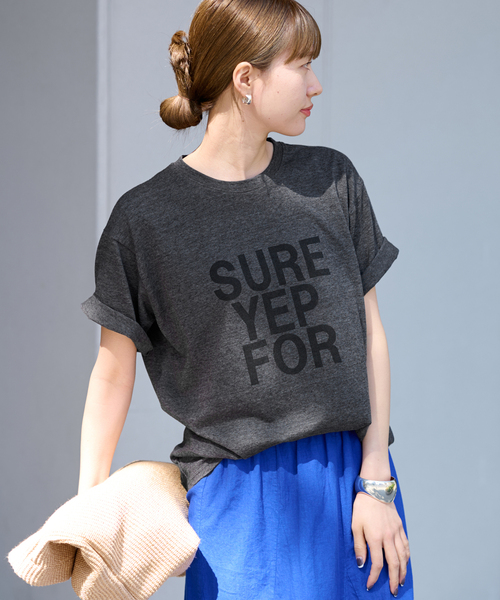 FRAMeWORK(フレームワーク)の「ロゴTシャツ(Tシャツ/カットソー・レディース・チャコールグレー/ホワイト・FREE)」の7枚目の写真