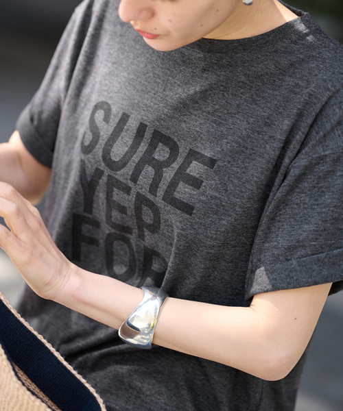 FRAMeWORK(フレームワーク)の「ロゴTシャツ(Tシャツ/カットソー・レディース・チャコールグレー/ホワイト・FREE)」の10枚目の写真