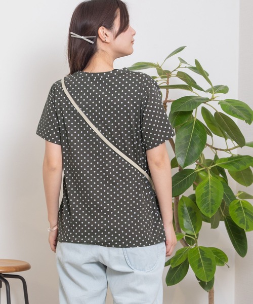 POU DOU DOU(プードゥドゥ)の「クラシックパターンTee(Tシャツ/カットソー・レディース・ダークグレー/ブラック/アイボリー・3)」の6枚目の写真