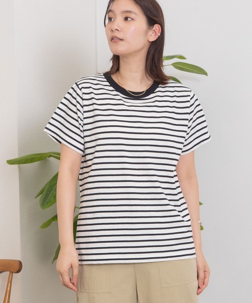 POU DOU DOU(プードゥドゥ)の「クラシックパターンTee(Tシャツ/カットソー・レディース・ダークグレー/ブラック/アイボリー・3)」の11枚目の写真