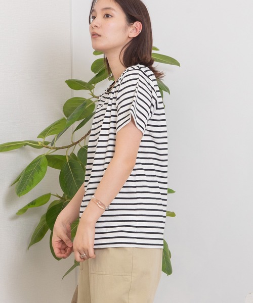 POU DOU DOU(プードゥドゥ)の「クラシックパターンTee(Tシャツ/カットソー・レディース・ダークグレー/ブラック/アイボリー・3)」の13枚目の写真