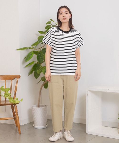POU DOU DOU(プードゥドゥ)の「クラシックパターンTee(Tシャツ/カットソー・レディース・ダークグレー/ブラック/アイボリー・3)」の15枚目の写真