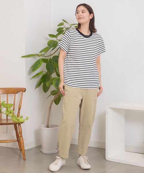 POU DOU DOU(プードゥドゥ)の「クラシックパターンTee(Tシャツ/カットソー・レディース・ダークグレー/ブラック/アイボリー・3)」の16枚目の写真