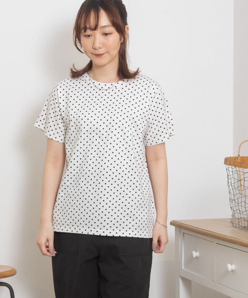POU DOU DOU(プードゥドゥ)の「クラシックパターンTee(Tシャツ/カットソー・レディース・ダークグレー/ブラック/アイボリー・3)」の19枚目の写真