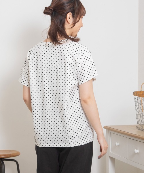 POU DOU DOU(プードゥドゥ)の「クラシックパターンTee(Tシャツ/カットソー・レディース・ダークグレー/ブラック/アイボリー・3)」の20枚目の写真