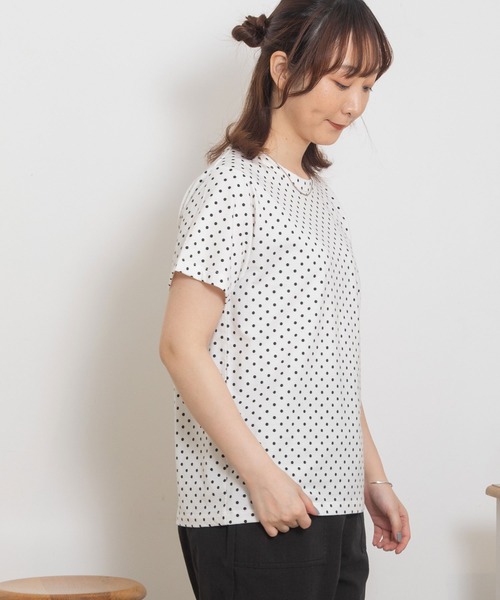 POU DOU DOU(プードゥドゥ)の「クラシックパターンTee(Tシャツ/カットソー・レディース・ダークグレー/ブラック/アイボリー・3)」の21枚目の写真