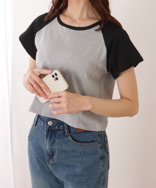 Lace Ladies(レースレディース)の「コンパクト 半袖 ベーシック ラグラン Tシャツ(Tシャツ/カットソー・レディース・ブラック/ホワイト/グレー・M/XL)」の3枚目の写真