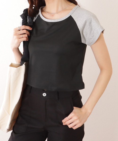 Lace Ladies(レースレディース)の「コンパクト 半袖 ベーシック ラグラン Tシャツ(Tシャツ/カットソー・レディース・ブラック/ホワイト/グレー・M/XL)」の2枚目の写真