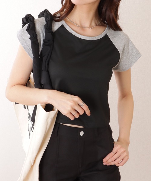 Lace Ladies(レースレディース)の「コンパクト 半袖 ベーシック ラグラン Tシャツ(Tシャツ/カットソー・レディース・ブラック/ホワイト/グレー・M/XL)」の4枚目の写真